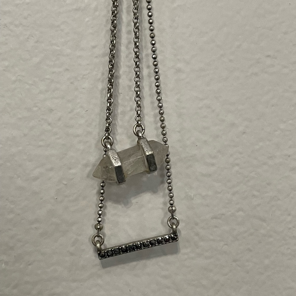 Adjustable length, dual chain necklace. Not worn.
